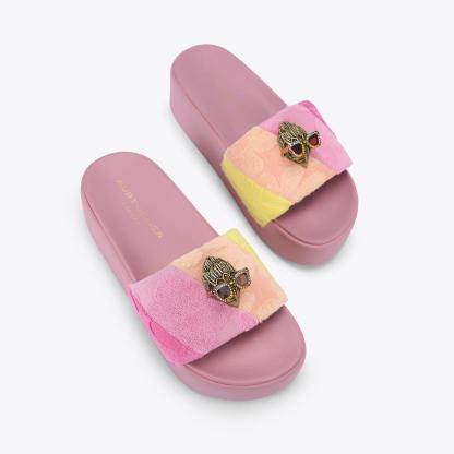Kurt Geiger London Meena Eagle Platform Slide - Pink - view 3