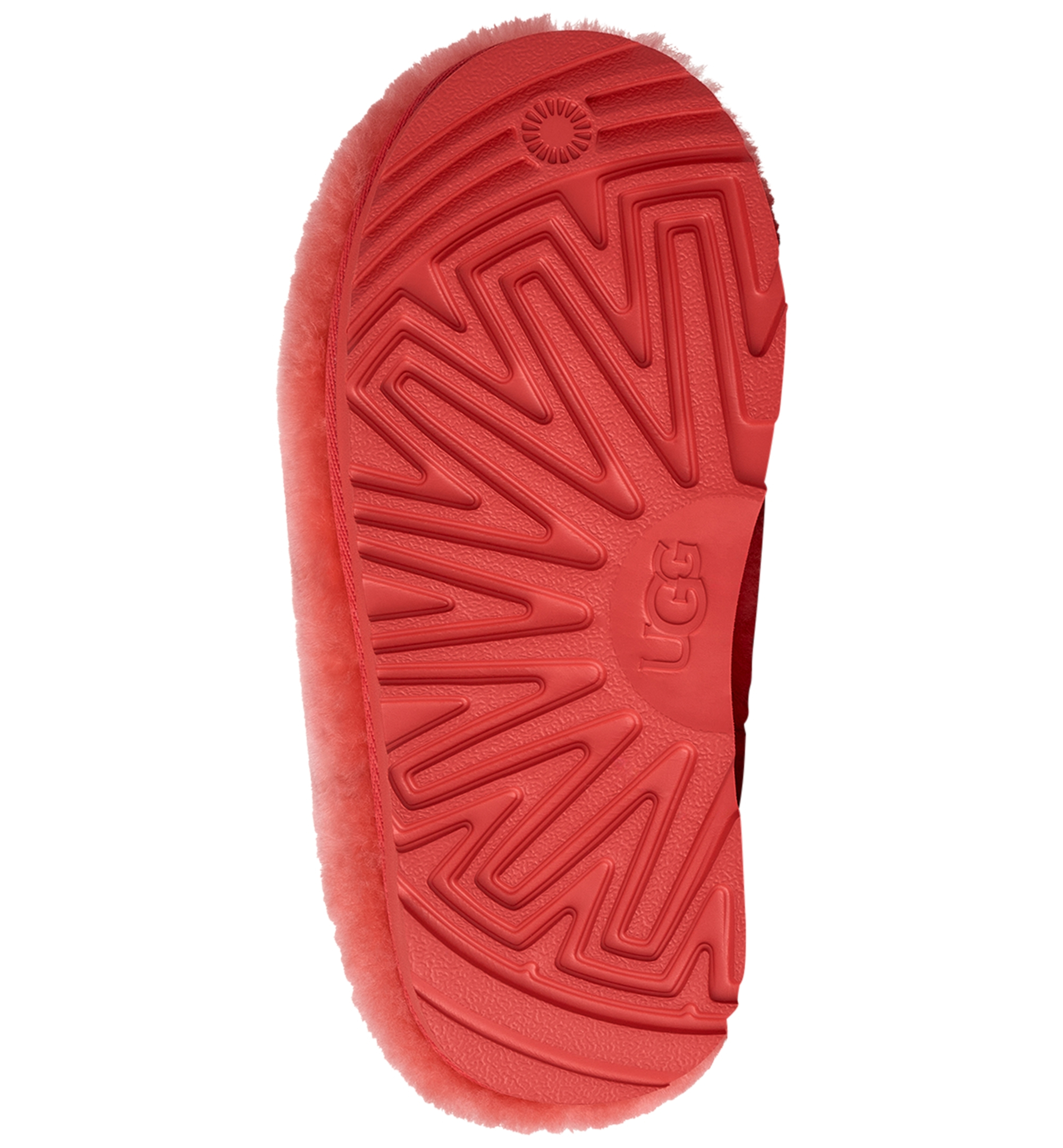 UGG® Kids Classic Fluffed Slip-On Slippers - Orange Gerbera