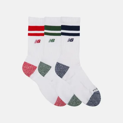 New Balance Active Premium Stripe Crew Socks 3 Pack, LAS35210AS1