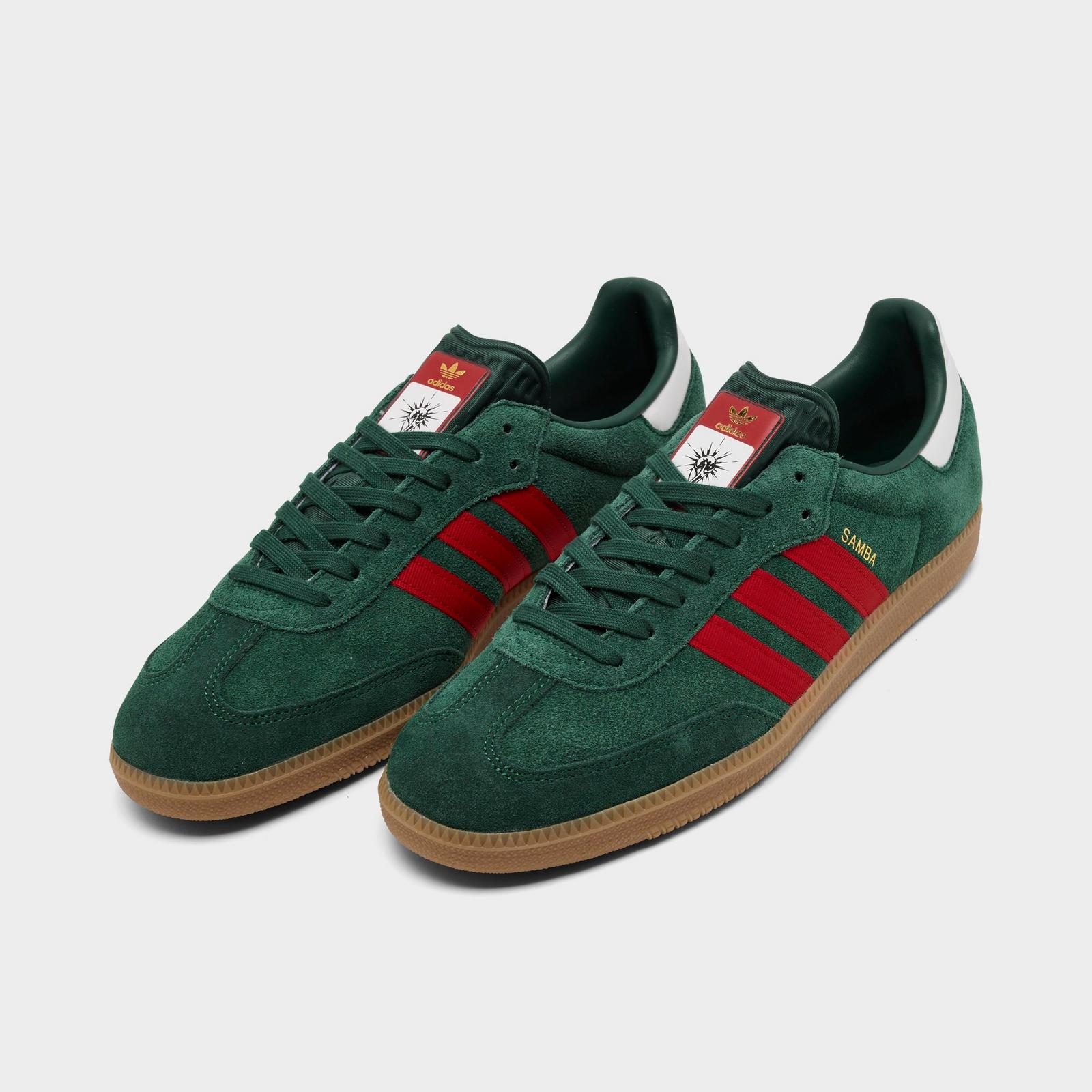 Men's adidas Originals Samba OG FIFA World Cup 2026 Portugal Casual Shoes - Team Dark Green/Better Scarlet/Gum - view 2