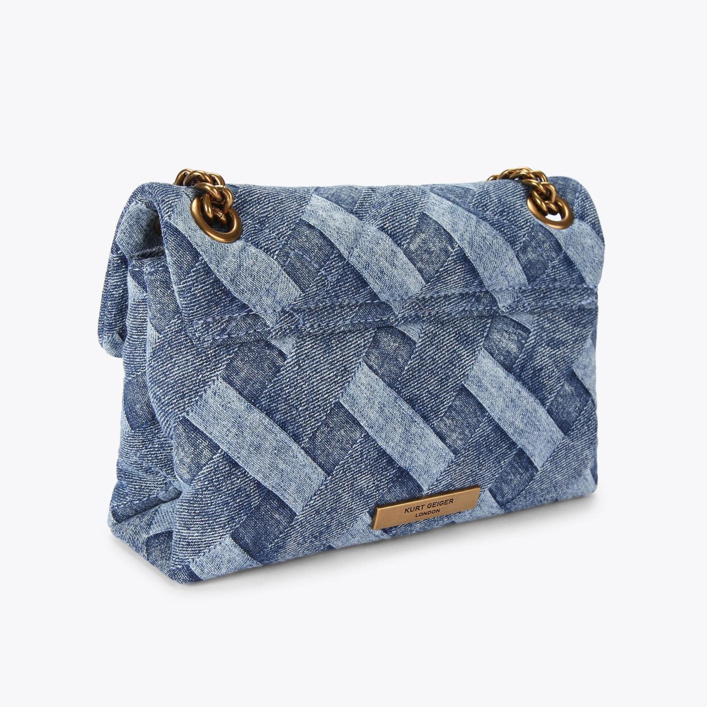 Kurt Geiger London Mini Denim Kensington Bag - Blue - view 4