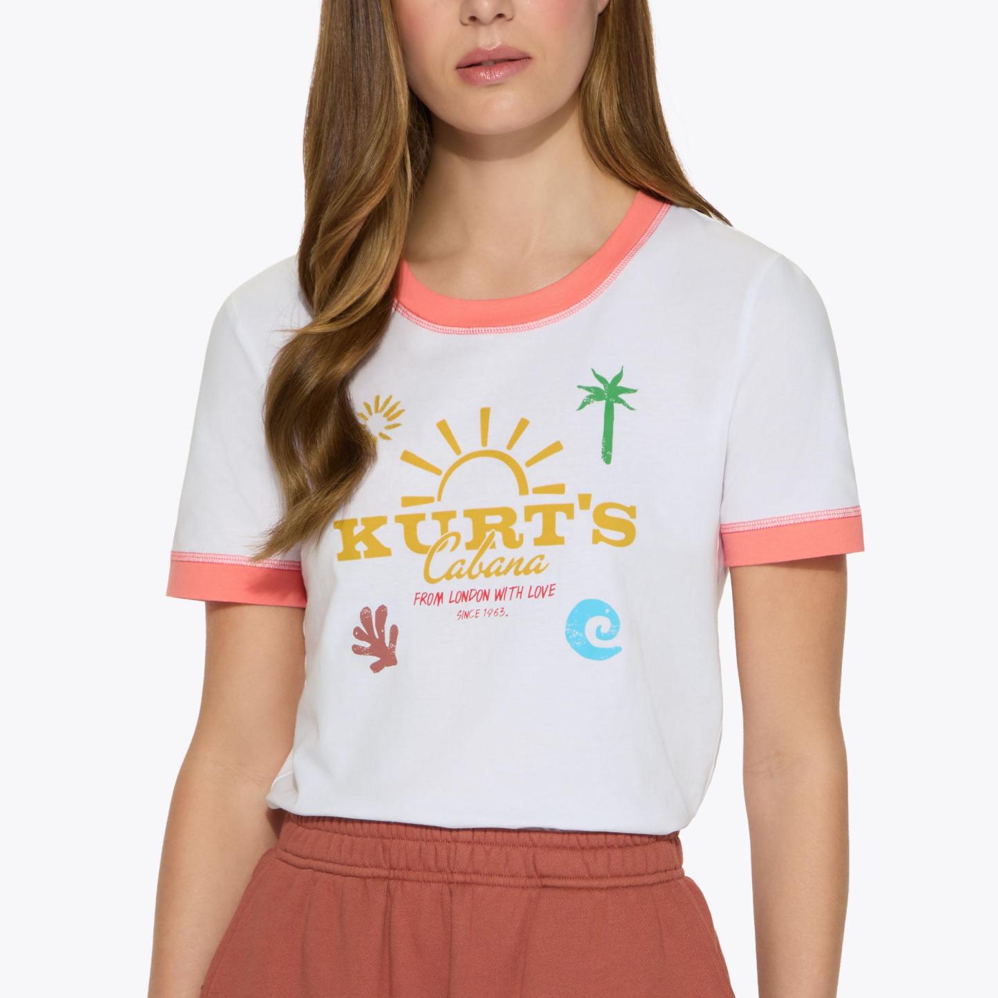 Kurt Geiger London Kurt Cabana Cropped T-shirt - White - view 2