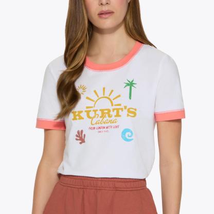 Kurt Geiger London Kurt Cabana Cropped T-shirt - White - view 2
