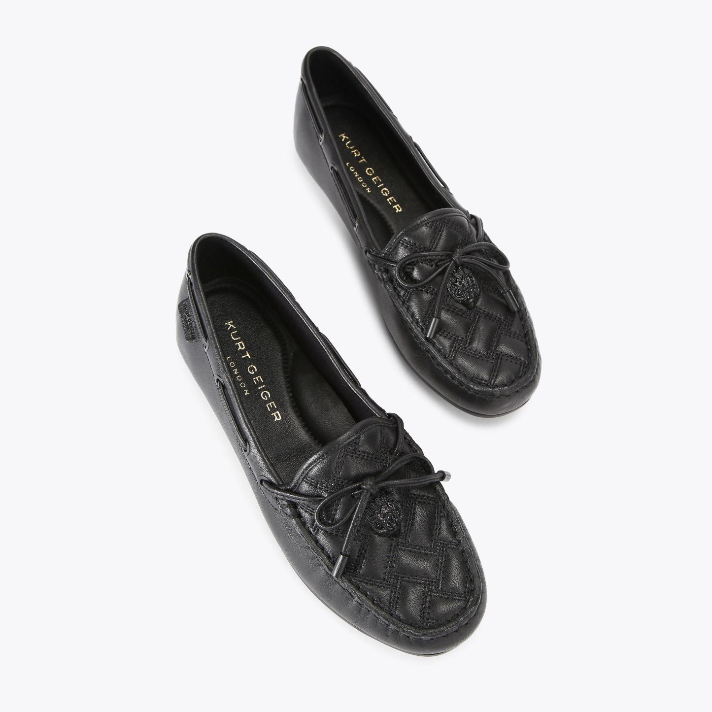 Kurt Geiger London Eagle Moccasin Drench Flat - Black - view 3