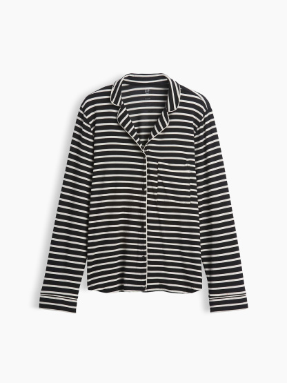 SoftMade Modal PJ Top - Black & white stripe