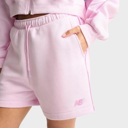 Women's New Balance Piped Fleece Shorts - Light Raspberry - view 5