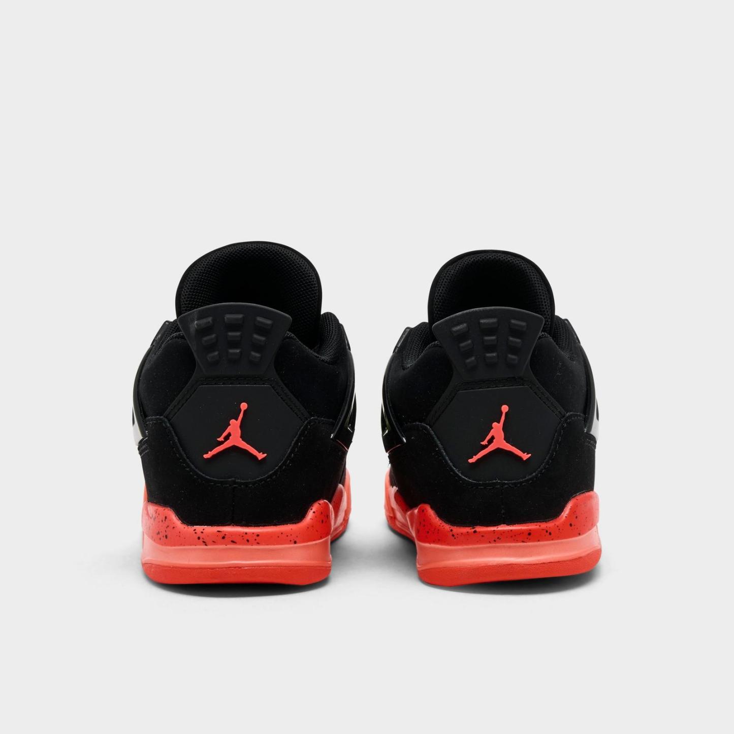 Kids' Toddler Air Jordan Retro 4 Basketball Shoes - Black/Infrared 23/Bright Mango - view 4