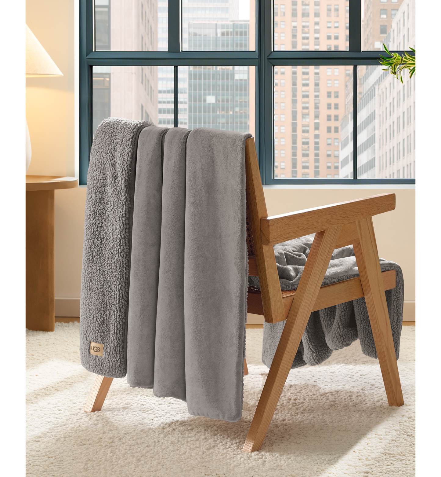 UGG® Avery Reversible Throw, 50" x 70" - Seal Gray