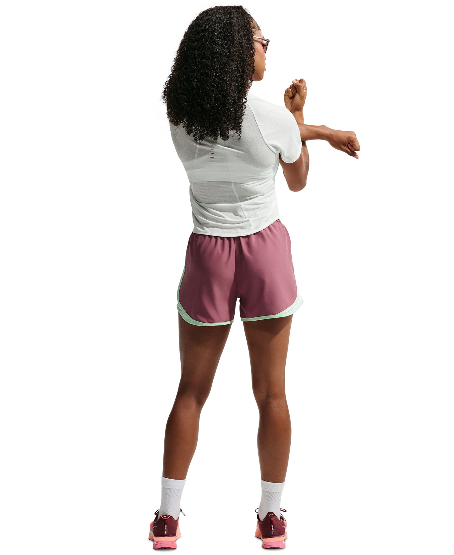 Nike Women's Tempo Dri-FIT Mid-Rise Running Shorts - Pink Smoke/white/reflective Silv