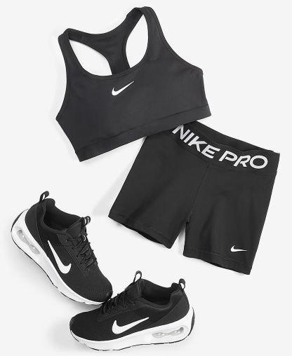Nike Women's Swoosh Padded Medium-Impact Sports Bra, 3" Shorts & Air Max INTRLK Lite Casual Sneakers from Finish Line - Smoke Grey