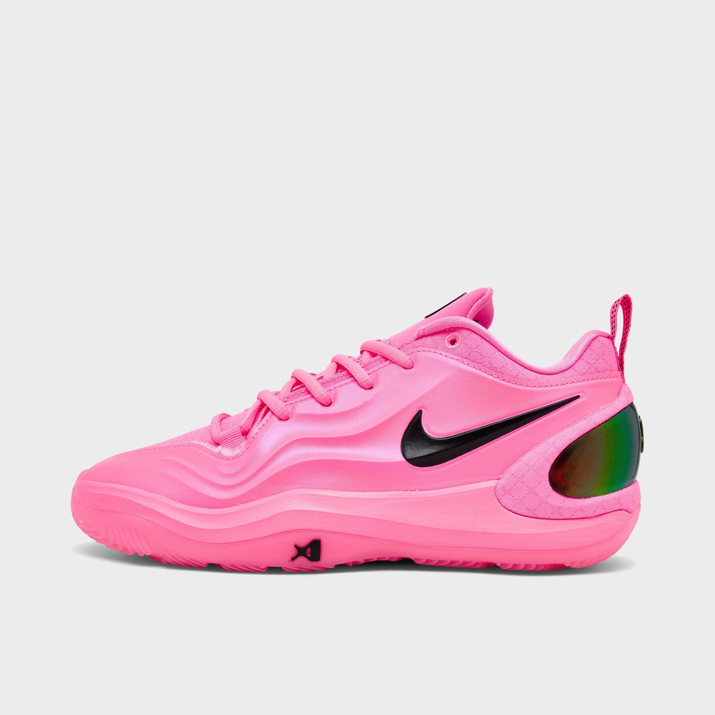 Girls' Big Kids' Nithtke A'Two A'ja Wilson Basketball Shoes - Pink Beam/Black - Left shoe facing left. Outside of the shoe.