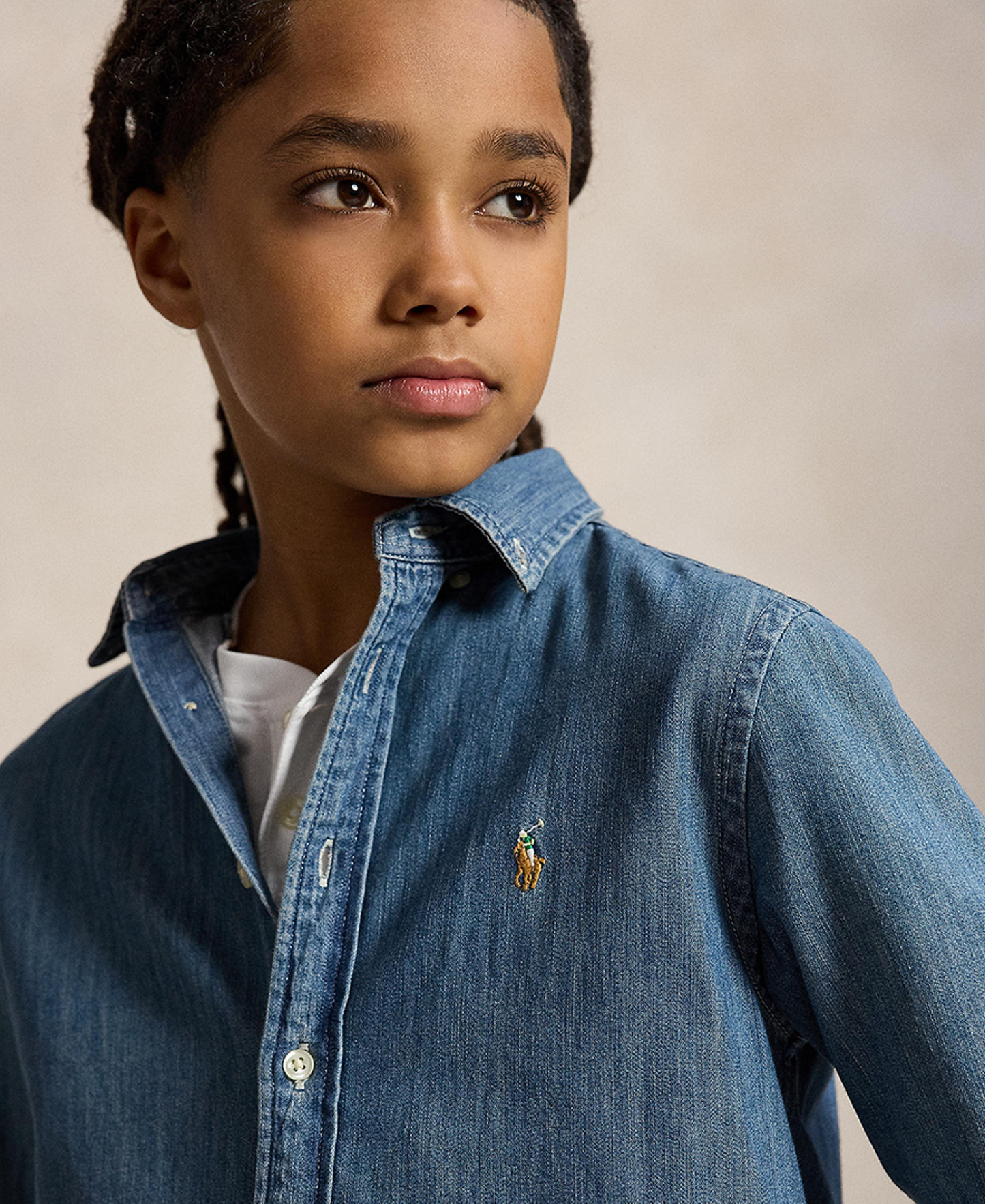 Polo Ralph Lauren Big Boys Cotton Chambray Sport Shirt - Dark Blue