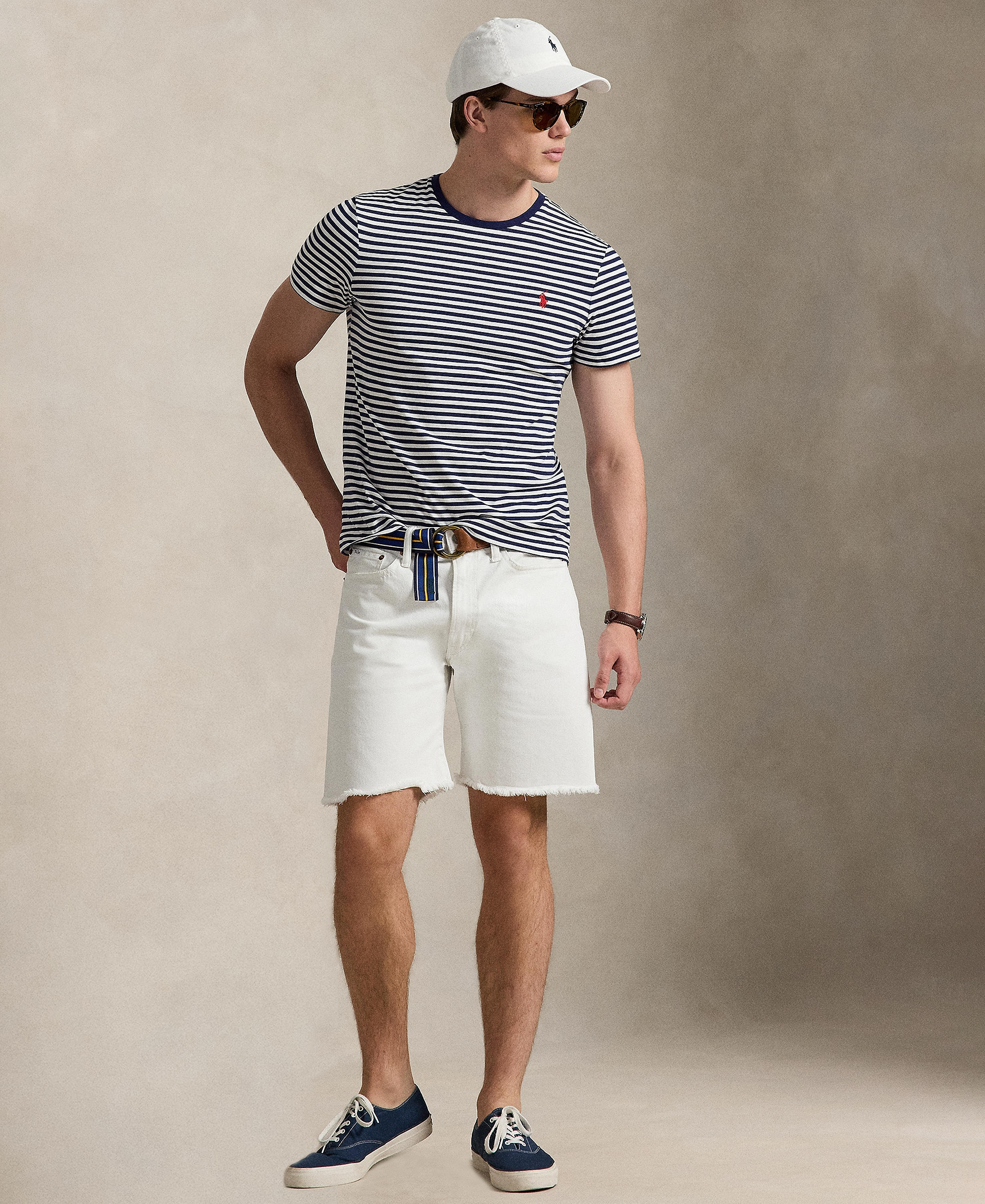 Polo Ralph Lauren Men's Classic-Fit Stripe T-Shirt - Newport Navy/White