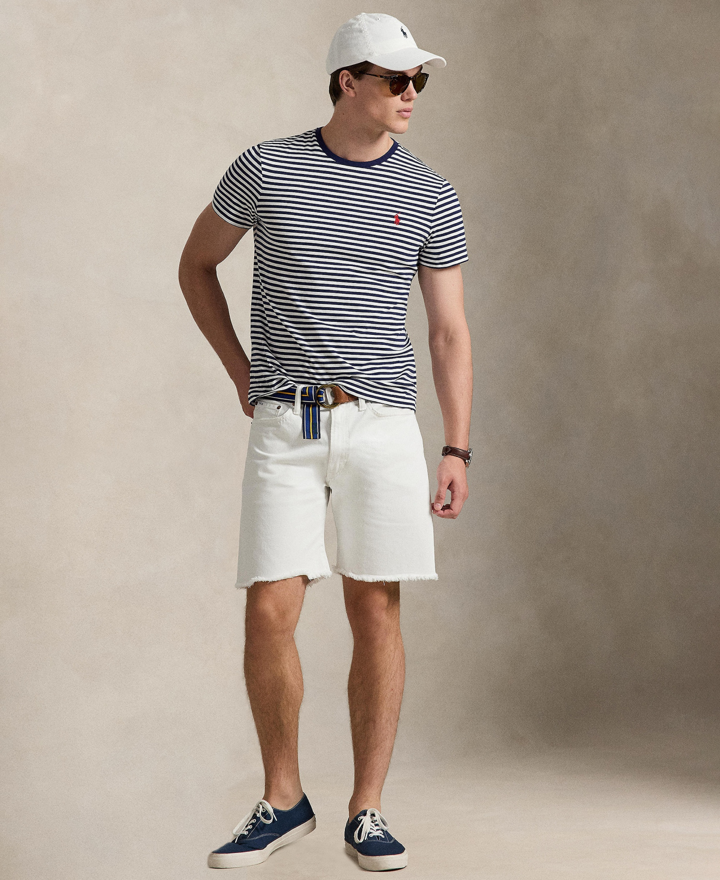 Polo Ralph Lauren Men's Classic-Fit Stripe T-Shirt - Newport Navy/White