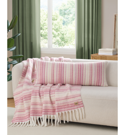 UGG® Joana Striped Throw, 50" x 70" - Dusty Orchid