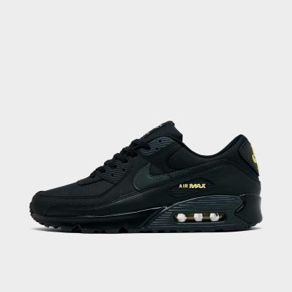 Men's Nithtke Air Max 90 Casual Shoes - Part 3 - Black/Buff Gold/Anthracite - Left shoe facing left. Outside of the shoe.