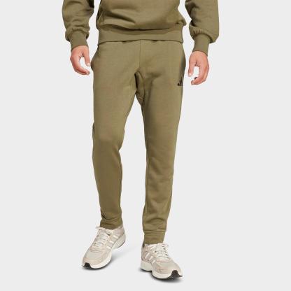Men's adidas Essentials Feelcozy Fleece Jogger Pants - Olive Strata/Black