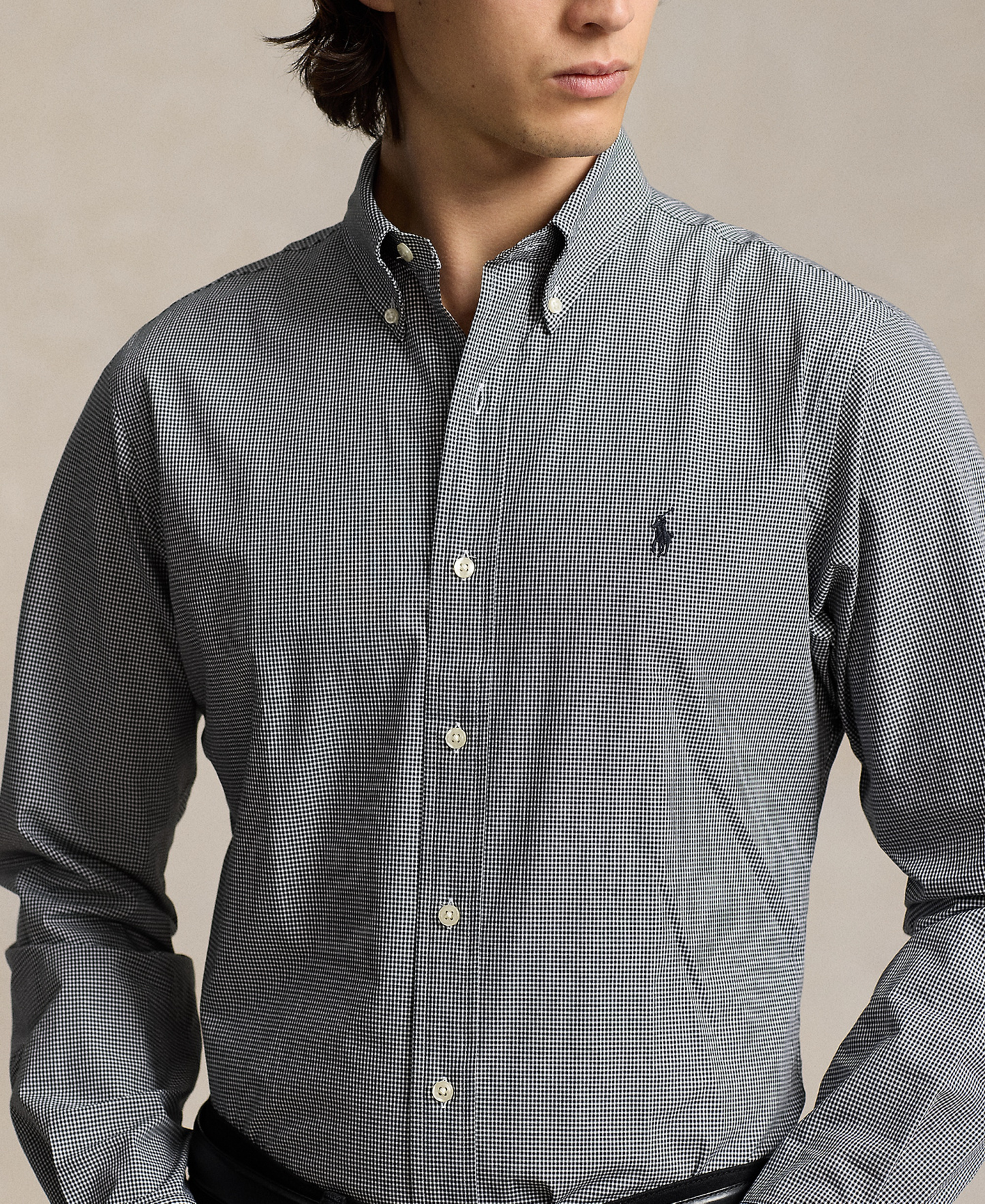 Polo Ralph Lauren Men's Stretch Poplin Shirt - Black/White Check