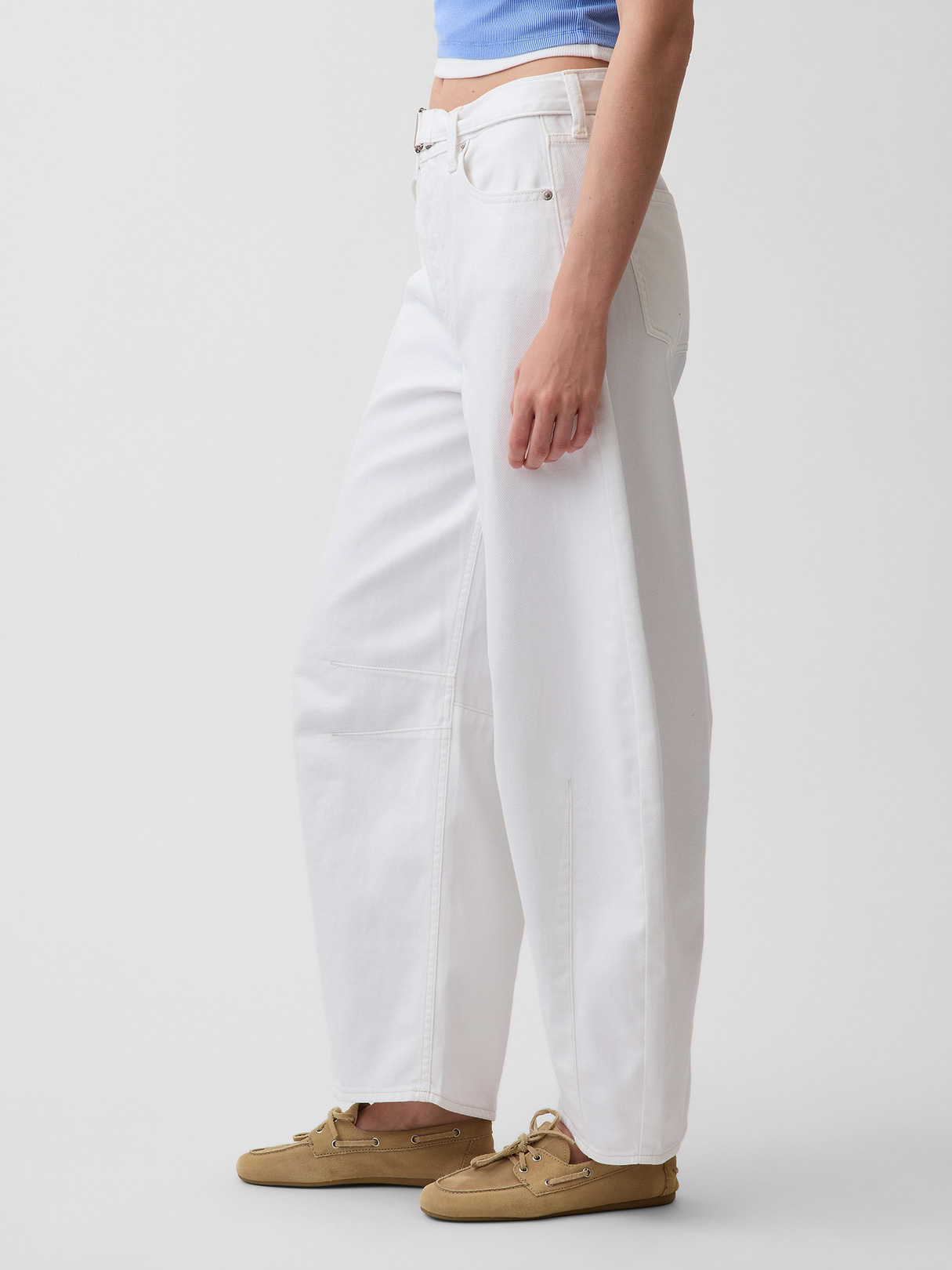 High Rise Horseshoe Jeans - Fresh white