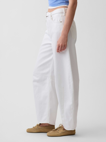 High Rise Horseshoe Jeans - Fresh white