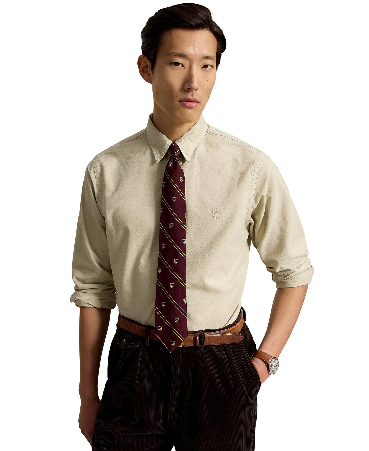 Polo Ralph Lauren Men's Garment-Dyed Oxford Shirt - Classic Stone