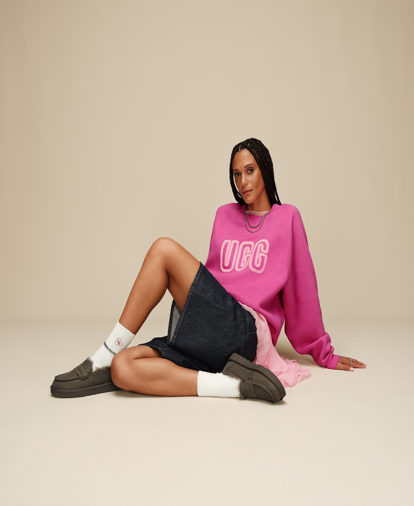 UGG Women's Logo Crewneck Sweatshirt - Woodviolet