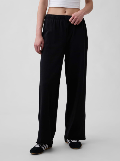 Mid Rise VintageSoft Terry Loose Sweatpants - True black