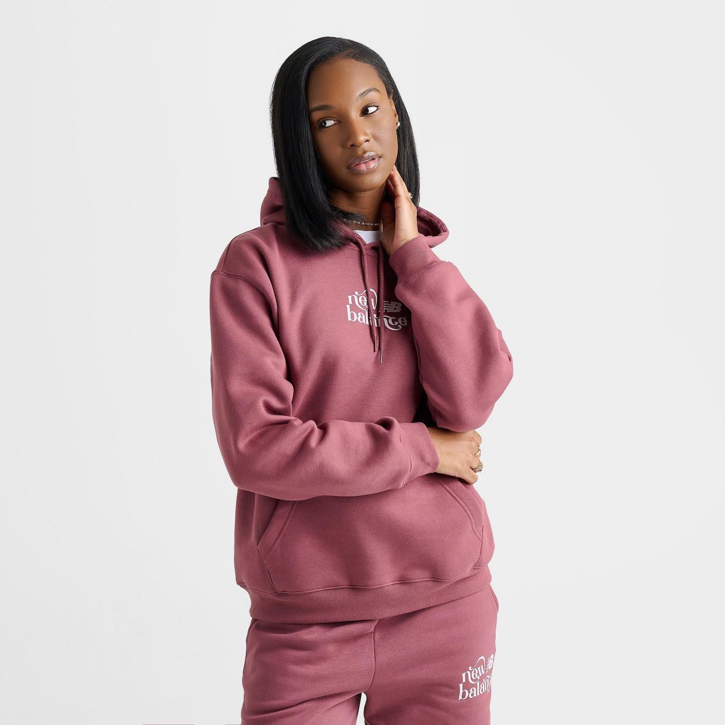 Women's New Balance Flow Logo Hoodie - Washed Burgundy - view 4