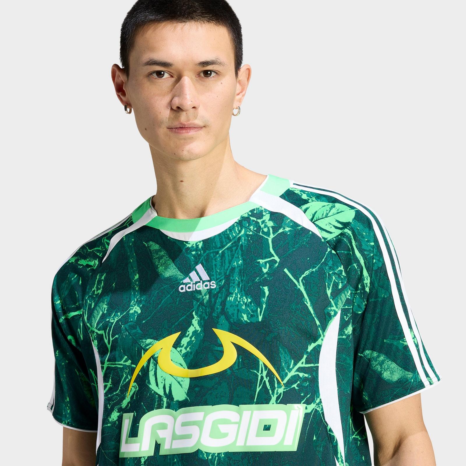 Men's adidas Originals Lagos Graphic Soccer Jersey - Screaming Green/Aurora Ivy/Collegiate Green - view 4