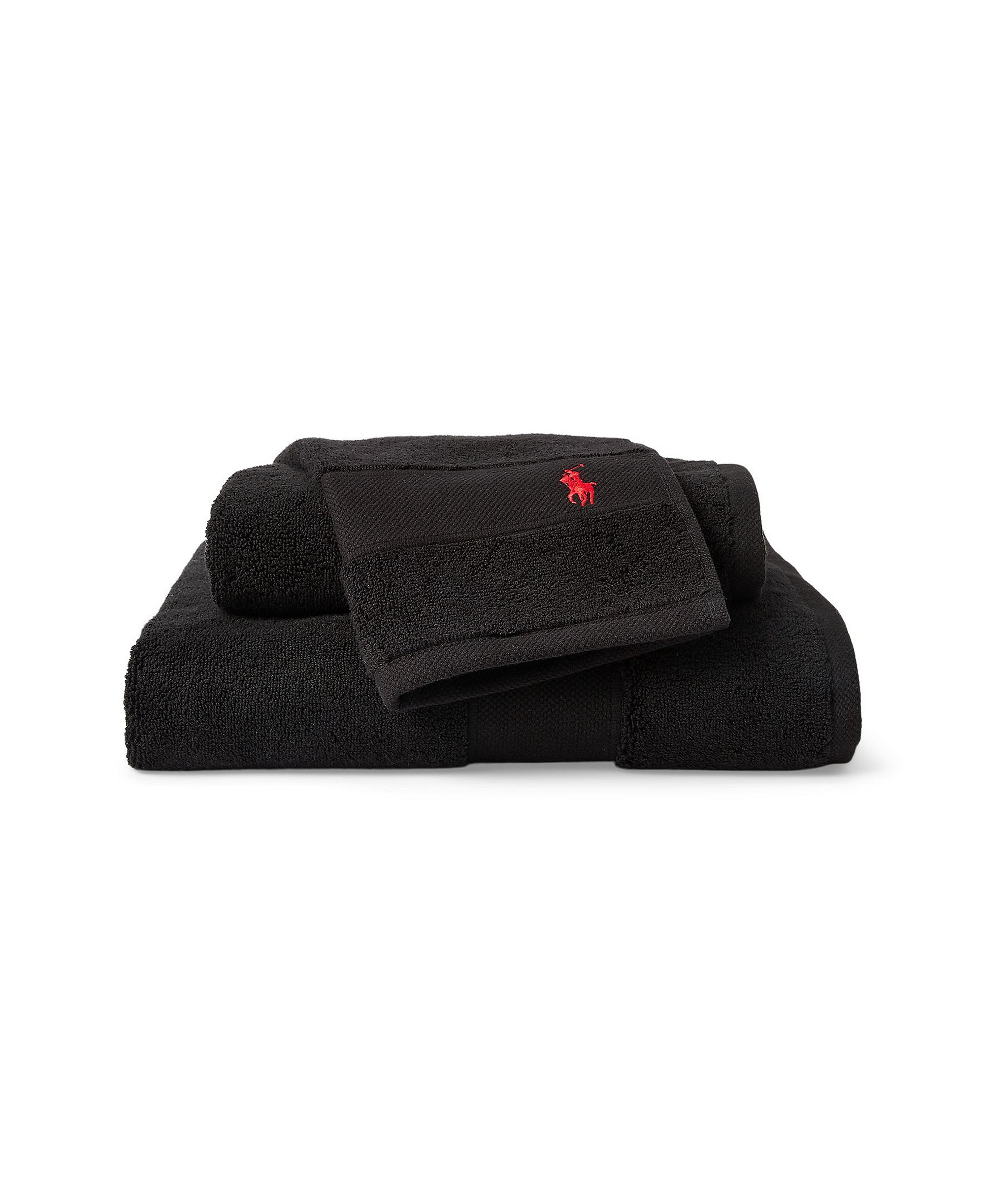 Polo Ralph Lauren Polo Player Cotton Bath Towel, 58" x 30" - Polo Black