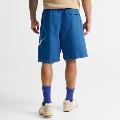 Men's Nithtke Club Fleece Swoosh Graphic Shorts - Court Blue/Court Blue/Light Khaki