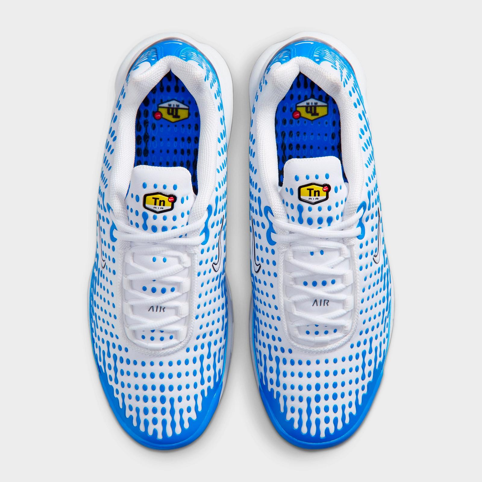 Men's Nike Air Max Plus VII Casual Shoes - White/Blue Crystal/Metallic Silver/White