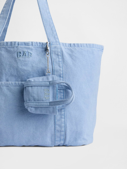 Logo Tote Bag Charm - Moonstone blue