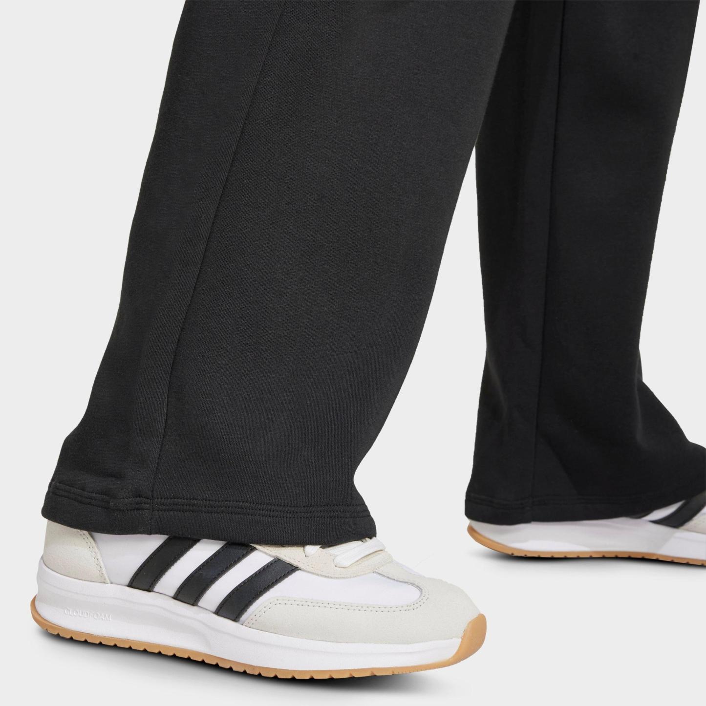 Women's adidas Sportswear Essentials Small Logo Feel Cozy Open-Hem Pants - Black/White