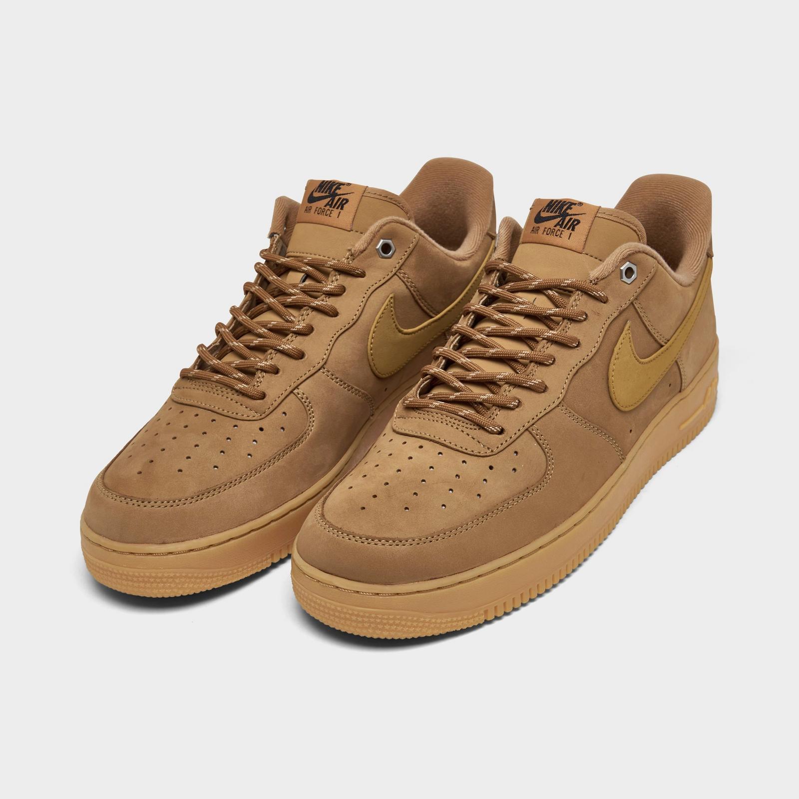 Men's Nike Air Force 1 '07 WB Casual Shoes - Flax/Wheat/Gum Light Brown/Black