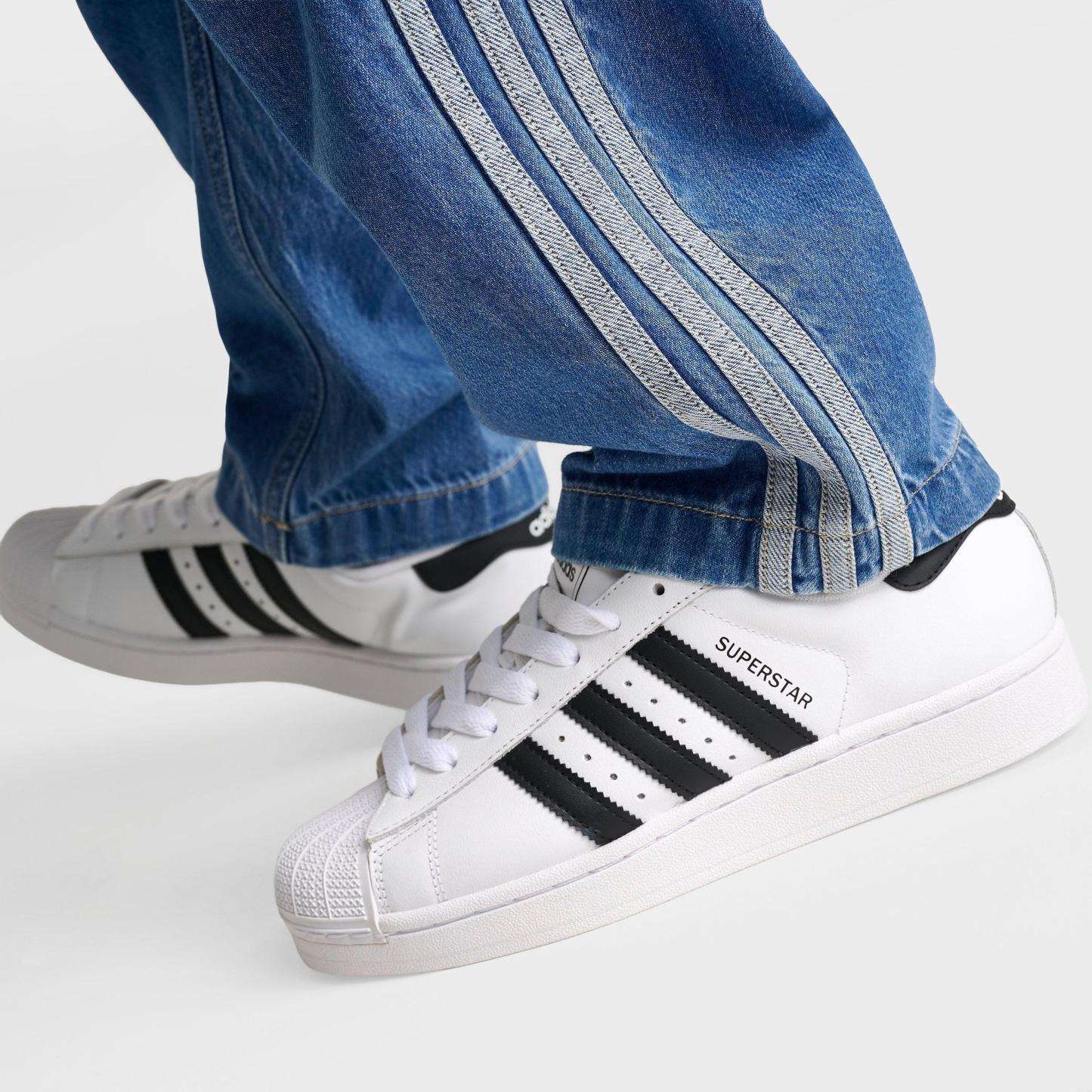 Big Kids' adidas Originals 3-Stripes Denim Jeans - Antique Wash