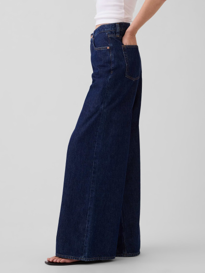 Low Slung Extra Baggy Jeans - Dark rinse