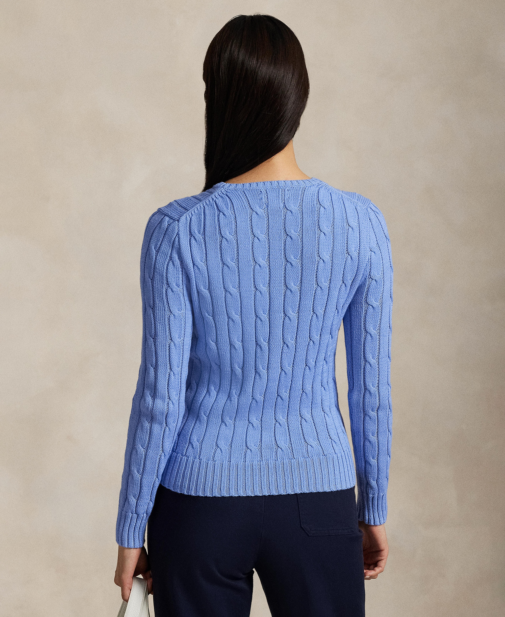 Polo Ralph Lauren Women's Cable-Knit Cotton Crewneck Sweater - New Litchfield Blue