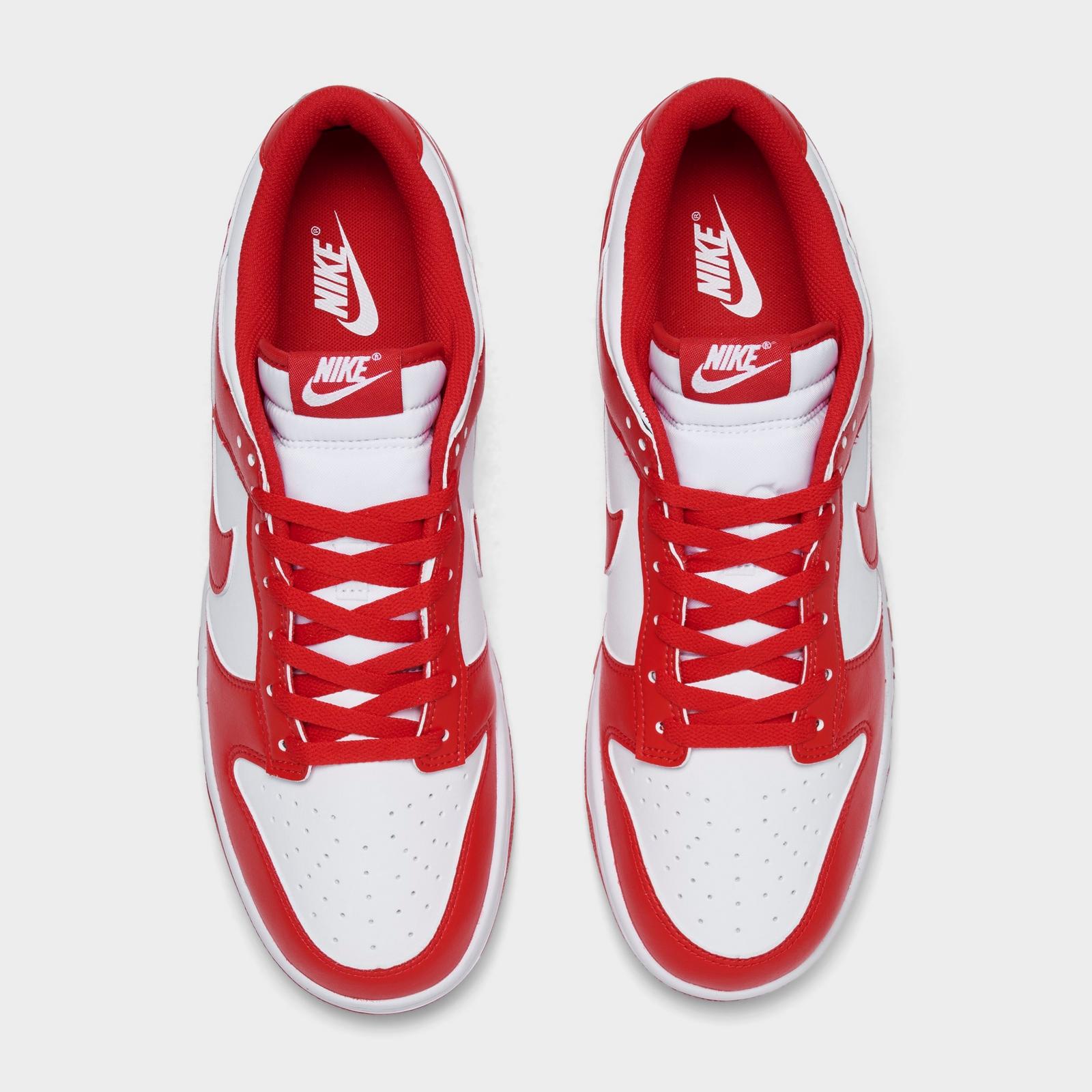 Men's Nike Dunk Low Retro Casual Shoes - White/University Red/White