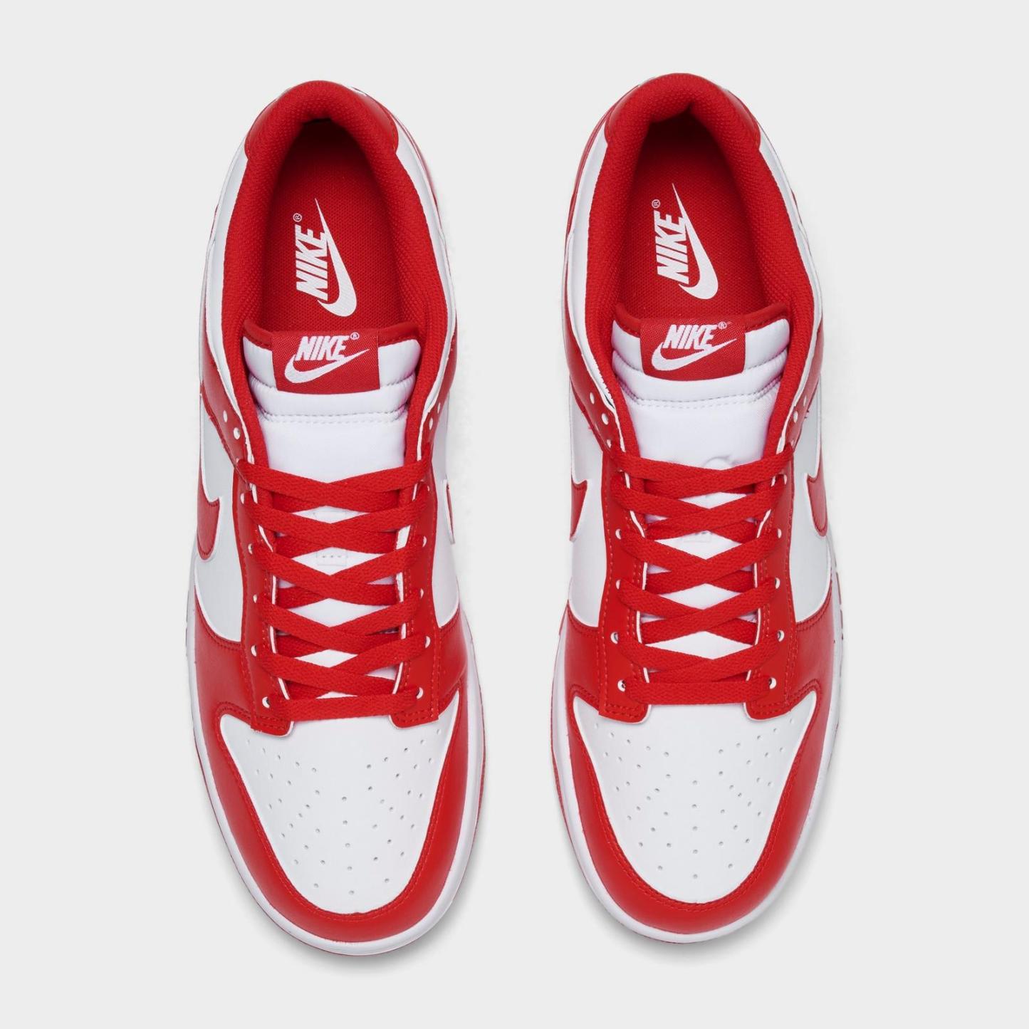 Men's Nike Dunk Low Retro Casual Shoes - White/University Red/White