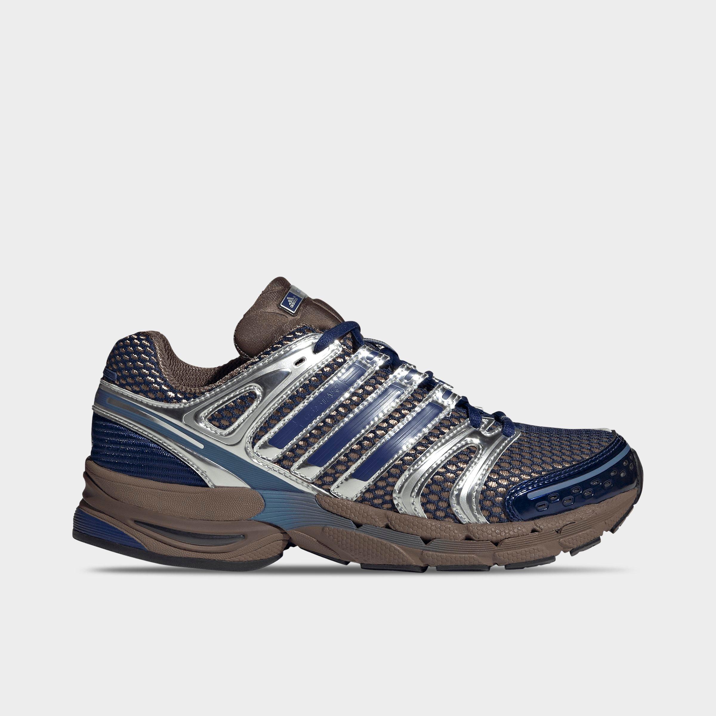 Women's adidas Adistar Control 5 Pony Print Casual Shoes - Part 3 - Earth Strata/Victory Blue/Silver Metallic - Left shoe facing left. Outside of the shoe.