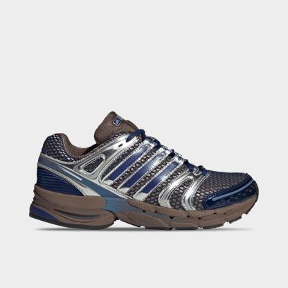 Women's adidas Adistar Control 5 Pony Print Casual Shoes - Part 3 - Earth Strata/Victory Blue/Silver Metallic - Left shoe facing left. Outside of the shoe.