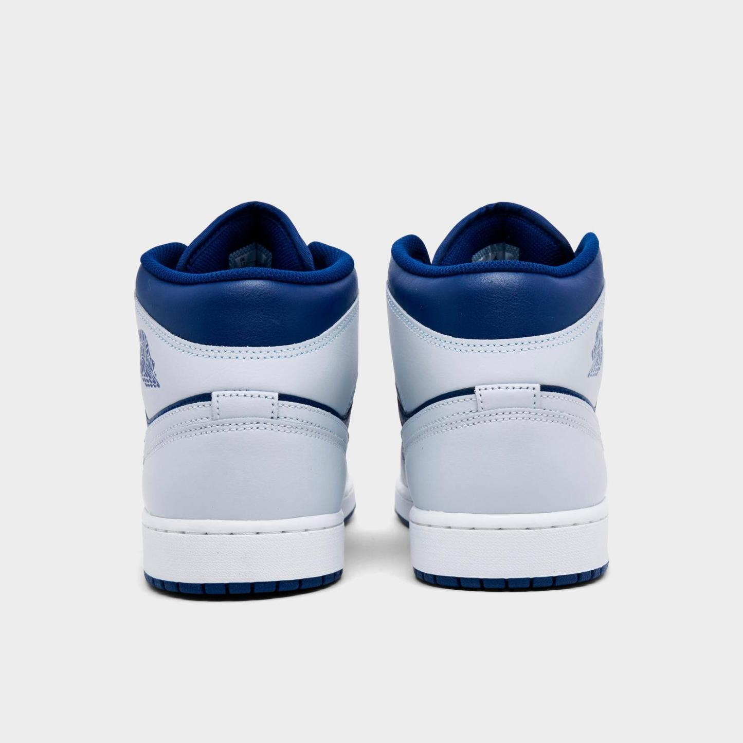 Men's Air Jordan Retro 1 Mid Casual Shoes - Blue Void/Summit White/Hot Lava/Pure Platinum - view 4