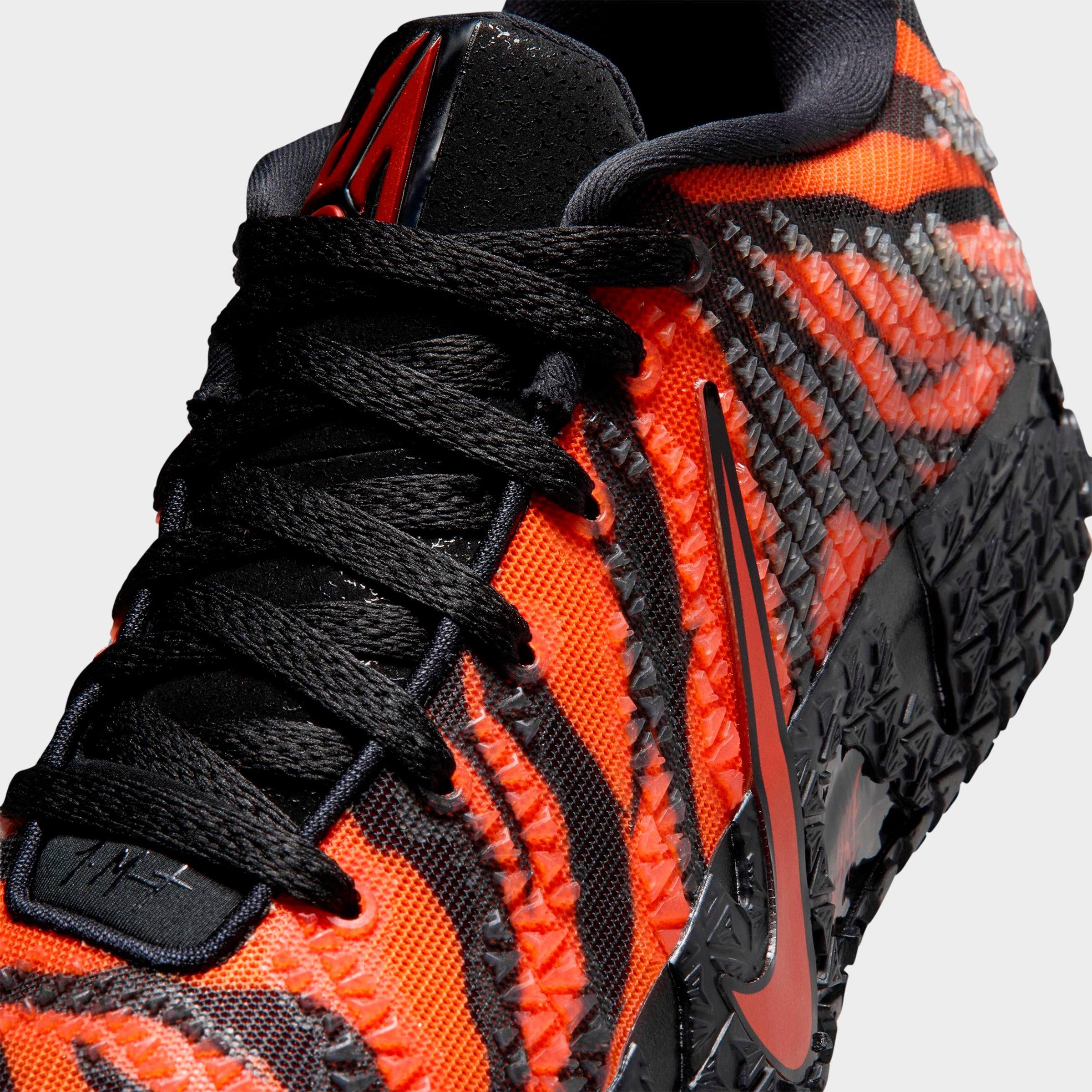 Men's Nithtke Ja 3 Basketball Shoes - Safety Orange/Black/University Red - Detail shot