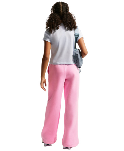 Nike Girls' 7-16 Sportswear Studio Fleece Wide Leg Pants - Pink Rise