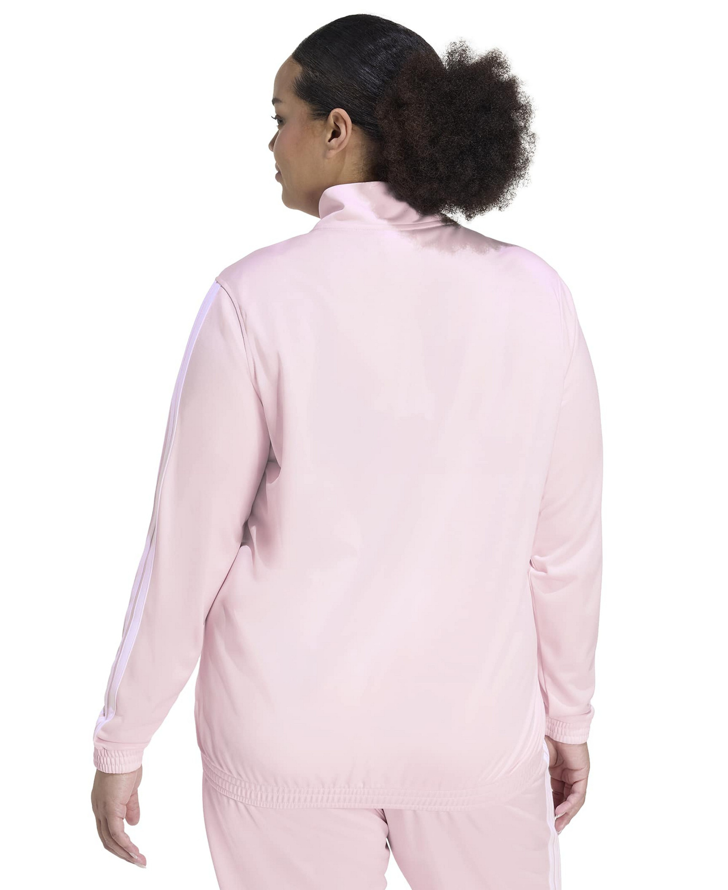 adidas Plus Size Essentials Tricot Three Stripes Track Jacket - Clear Pink/white
