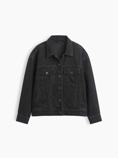 Oversized Icon Denim Jacket - Black wash