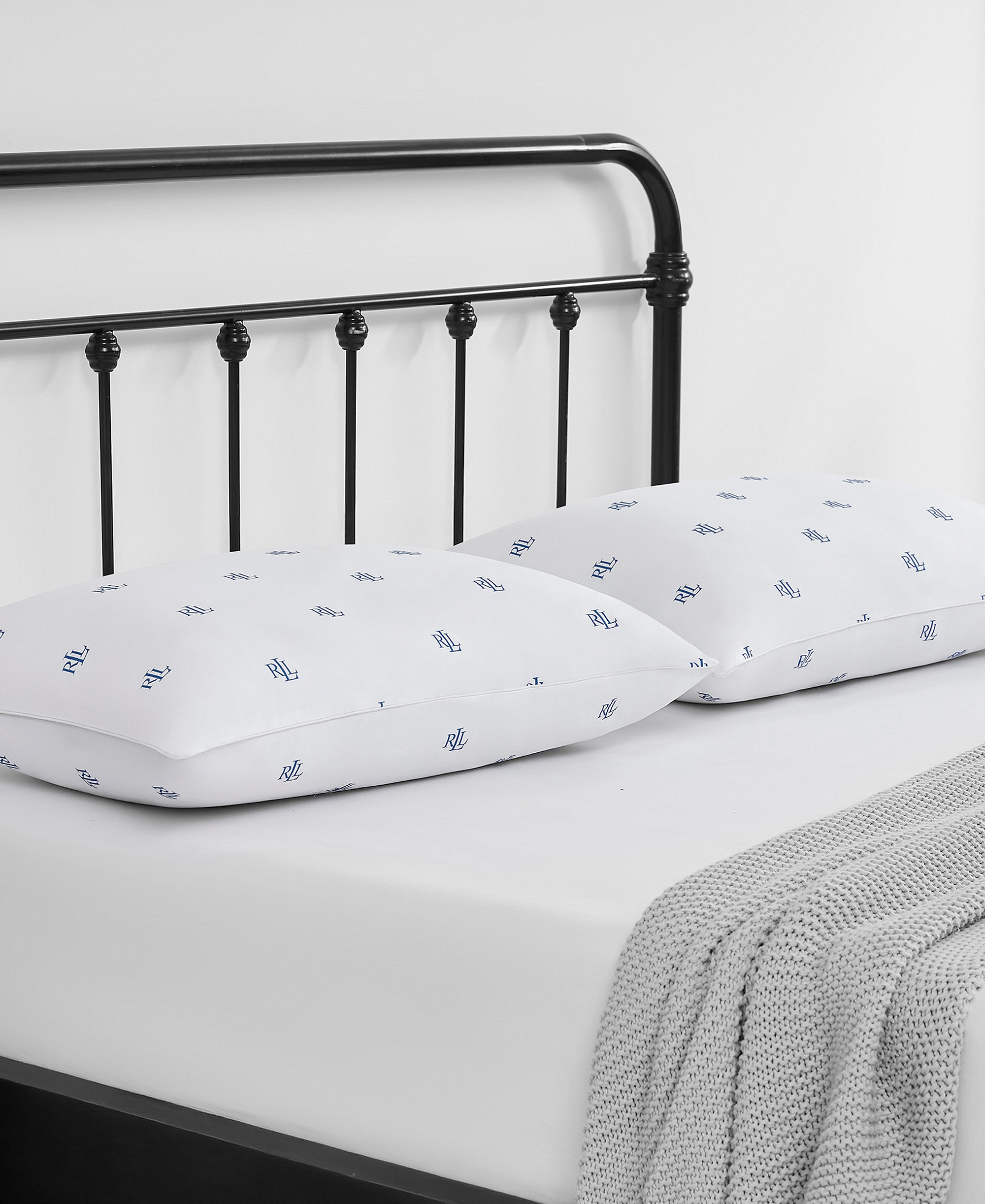Lauren Ralph Lauren Logo Medium Density 2-Pack Down Alternative Pillow, Standard/Queen - White