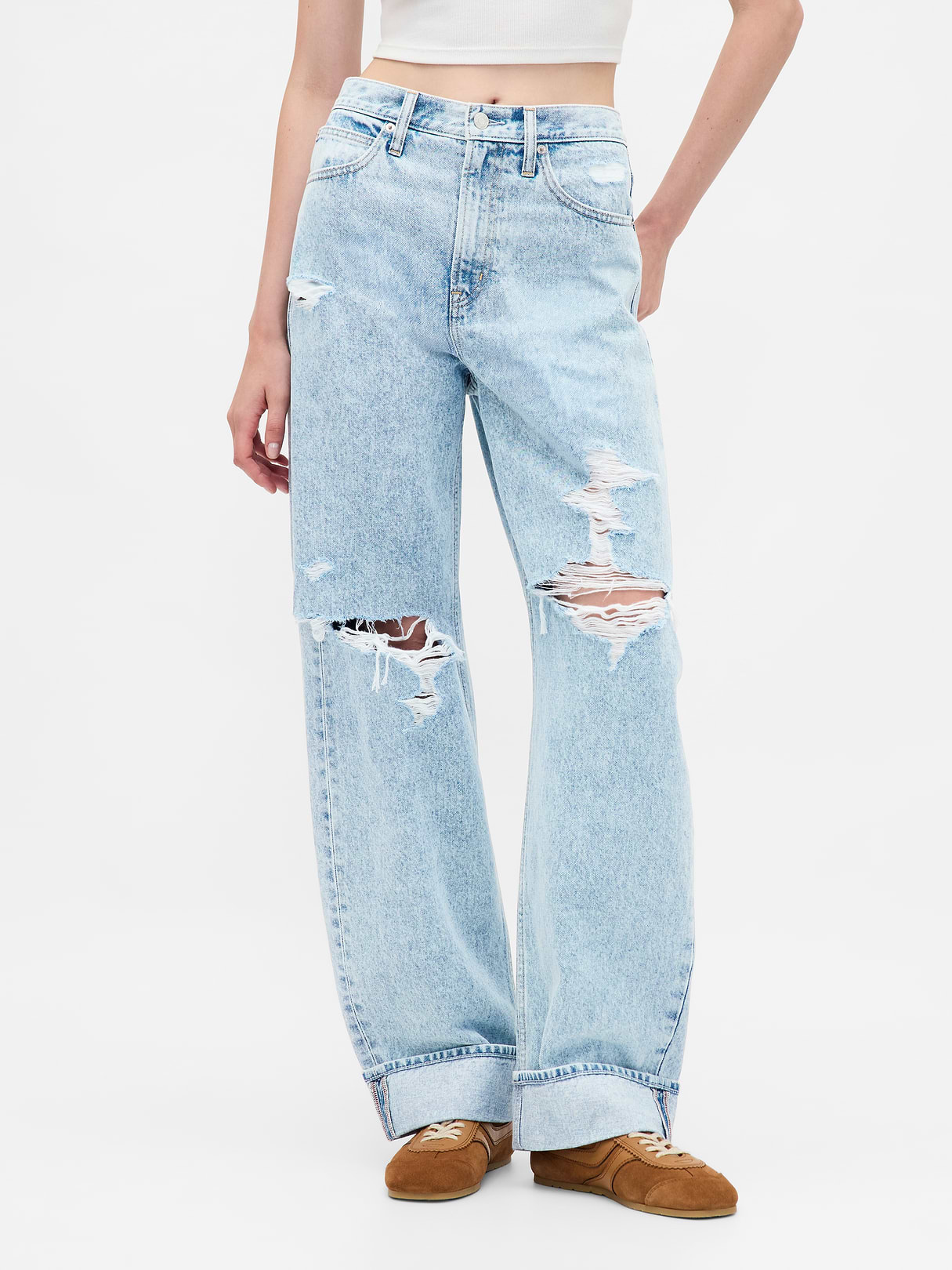 High Rise Barrel Jeans - Light indigo