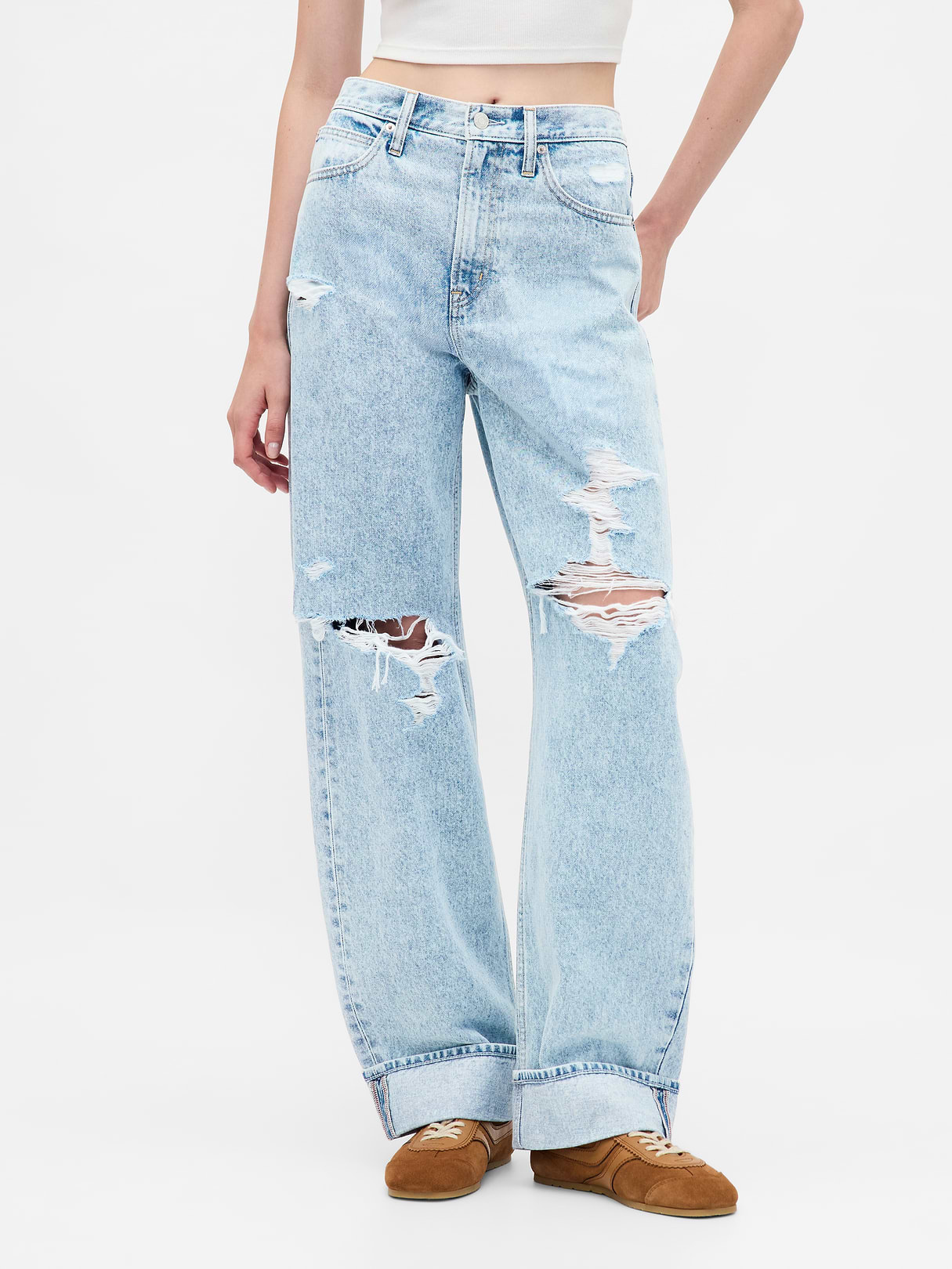 High Rise Barrel Jeans - Light indigo
